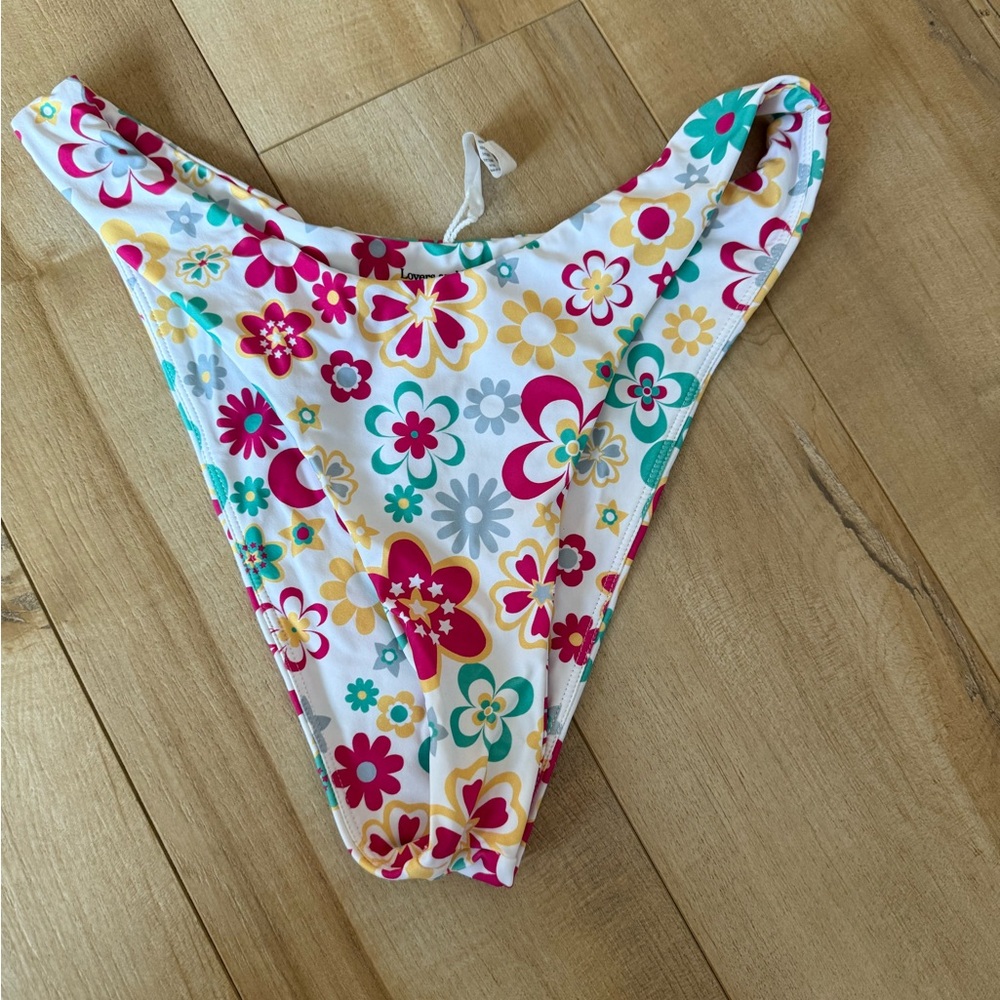 Lovers + Friends Pink and Yellow Floral Bikini Bottoms